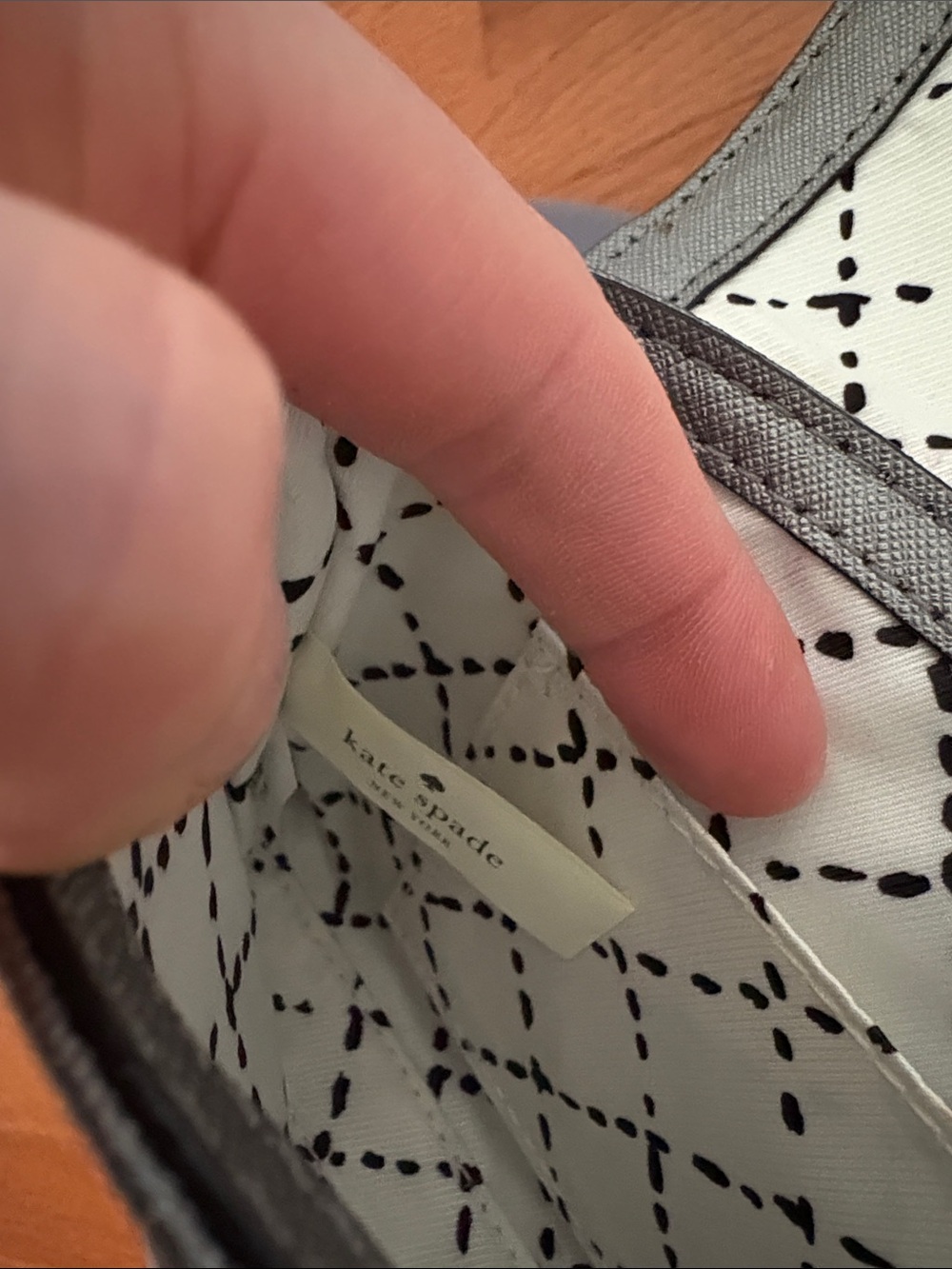 kate spade Metallic Pewter Turn-Lock Saffiano Clutch - Picture 9 of 13